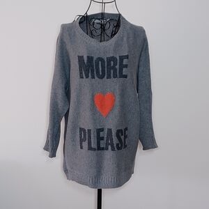 Rachel Roy Graphic Sweater Grey- Size L